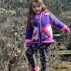 Beautiful sweater for children - purple wool children's cardigan
