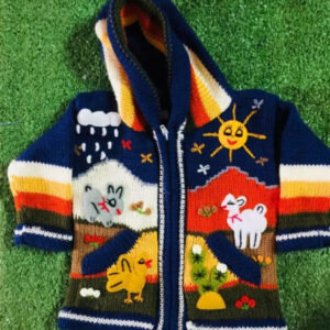 Beautiful sweater for children - blue wool children's cardigan